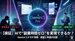 【検証】Gemini３proで“副業時間ゼロ”を実現できるか？