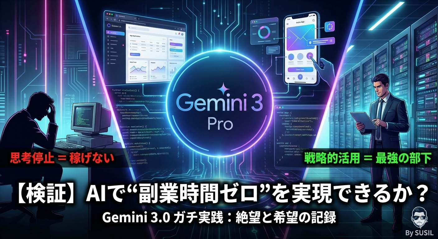 【検証】Gemini3proで“副業時間ゼロ”を実現できるか?